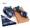 3 PCS Slim Tie Set Men Bow Tie and Handkerchief Bowtie Necktie