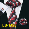 Mens Tie Black Paisley 100% Silk Classic Barry.Wang Tie Hanky Cufflinks Set For Men Formal Wedding Party Groom Hot Sell