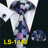 Mens Tie Black Paisley 100% Silk Classic Barry.Wang Tie Hanky Cufflinks Set For Men Formal Wedding Party Groom Hot Sell