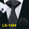 Mens Tie Black Paisley 100% Silk Classic Barry.Wang Tie Hanky Cufflinks Set For Men Formal Wedding Party Groom Hot Sell