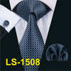 Mens Tie Black Paisley 100% Silk Classic Barry.Wang Tie Hanky Cufflinks Set For Men Formal Wedding Party Groom Hot Sell