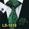 Mens Tie Black Paisley 100% Silk Classic Barry.Wang Tie Hanky Cufflinks Set For Men Formal Wedding Party Groom Hot Sell