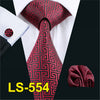 Mens Tie Black Paisley 100% Silk Classic Barry.Wang Tie Hanky Cufflinks Set For Men Formal Wedding Party Groom Hot Sell