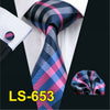 Mens Tie Black Paisley 100% Silk Classic Barry.Wang Tie Hanky Cufflinks Set For Men Formal Wedding Party Groom Hot Sell