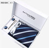 Wide Jacquard woven Ties Hanky Cufflink set for men Formal Wedding Party Groom