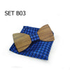 Christmas gift Wedding Wooden Bow Ties With Hanky Set Ties For Men DIY Design Mens Pocket Square Wood tie Gravata bowties
