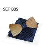 Christmas gift Wedding Wooden Bow Ties With Hanky Set Ties For Men DIY Design Mens Pocket Square Wood tie Gravata bowties
