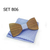 Christmas gift Wedding Wooden Bow Ties With Hanky Set Ties For Men DIY Design Mens Pocket Square Wood tie Gravata bowties