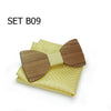 Christmas gift Wedding Wooden Bow Ties With Hanky Set Ties For Men DIY Design Mens Pocket Square Wood tie Gravata bowties