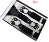 3.5Cm Wide Plus Size 120cm Length Men Adjustable Six Clip-on Y-Back Black Navy Suspenders Braces