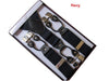 3.5Cm Wide Plus Size 120cm Length Men Adjustable Six Clip-on Y-Back Black Navy Suspenders Braces