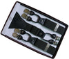 3.5Cm Wide Plus Size 120cm Length Men Adjustable Six Clip-on Y-Back Black Navy Suspenders Braces