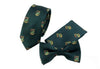 Fashion Business Tie Set Skull Print Ties Pocket Square Towel For Men Wedding Suit Neck Tie Gravata Slim Bowtie Handkerchief Set