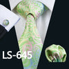 Classic Men`s Tie 20 Styles Novelty Jacquard Woven 100% Silk Tie Hanky Cufflinks Set For Wedding Business Party