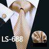 Classic Men`s Tie 20 Styles Novelty Jacquard Woven 100% Silk Tie Hanky Cufflinks Set For Wedding Business Party