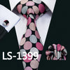 Classic Men`s Tie 20 Styles Novelty Jacquard Woven 100% Silk Tie Hanky Cufflinks Set For Wedding Business Party