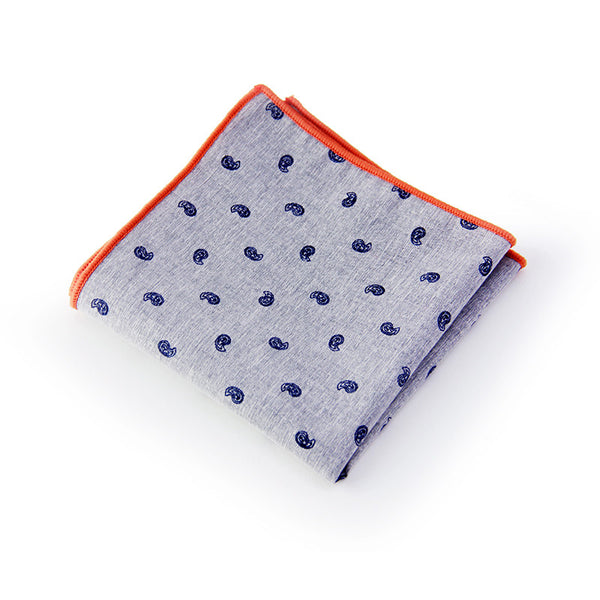 Men's Suits Cotton Handkerchiefs Woven Floral Printing Pocket Square Hankies Men's Business Casual Square Pockets Hanky