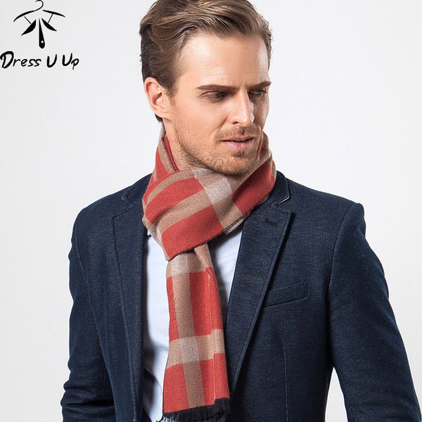Cashmere Plaid Scarf Man Winter Brand Scarf Men Fashion Designer Shawl Bussiness Casual Scarves