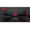 tuxedo bow tie men red and black tartan groom groomsmen wedding party colorful striped butterfly