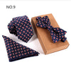 3 PCS Slim Tie Set Men Bow Tie and Handkerchief Bowtie Necktie