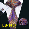 Mens Tie Black Paisley 100% Silk Classic Barry.Wang Tie Hanky Cufflinks Set For Men Formal Wedding Party Groom Hot Sell