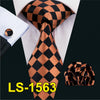 Mens Tie Black Paisley 100% Silk Classic Barry.Wang Tie Hanky Cufflinks Set For Men Formal Wedding Party Groom Hot Sell