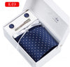 Wide Jacquard woven Ties Hanky Cufflink set  for men Formal Wedding Party Groom