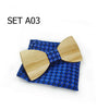 Christmas gift Wedding Wooden Bow Ties With Hanky Set Ties For Men DIY Design Mens Pocket Square Wood tie Gravata bowties