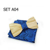 Christmas gift Wedding Wooden Bow Ties With Hanky Set Ties For Men DIY Design Mens Pocket Square Wood tie Gravata bowties