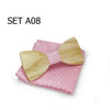 Christmas gift Wedding Wooden Bow Ties With Hanky Set Ties For Men DIY Design Mens Pocket Square Wood tie Gravata bowties