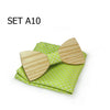 Christmas gift Wedding Wooden Bow Ties With Hanky Set Ties For Men DIY Design Mens Pocket Square Wood tie Gravata bowties