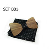 Christmas gift Wedding Wooden Bow Ties With Hanky Set Ties For Men DIY Design Mens Pocket Square Wood tie Gravata bowties