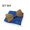 Christmas gift Wedding Wooden Bow Ties With Hanky Set Ties For Men DIY Design Mens Pocket Square Wood tie Gravata bowties