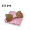 Christmas gift Wedding Wooden Bow Ties With Hanky Set Ties For Men DIY Design Mens Pocket Square Wood tie Gravata bowties