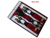 3.5Cm Wide Plus Size 120cm Length Men Adjustable Six Clip-on Y-Back Black Navy Suspenders Braces