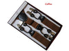 3.5Cm Wide Plus Size 120cm Length Men Adjustable Six Clip-on Y-Back Black Navy Suspenders Braces