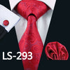 Classic Men`s Tie 20 Styles Novelty Jacquard Woven 100% Silk Tie Hanky Cufflinks Set For Wedding Business Party