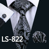 Classic Men`s Tie 20 Styles Novelty Jacquard Woven 100% Silk Tie Hanky Cufflinks Set For Wedding Business Party
