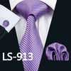 Classic Men`s Tie 20 Styles Novelty Jacquard Woven 100% Silk Tie Hanky Cufflinks Set For Wedding Business Party