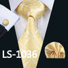 Classic Men`s Tie 20 Styles Novelty Jacquard Woven 100% Silk Tie Hanky Cufflinks Set For Wedding Business Party