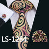 Classic Men`s Tie 20 Styles Novelty Jacquard Woven 100% Silk Tie Hanky Cufflinks Set For Wedding Business Party