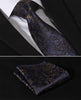 Navy Blue Brown Floral 3.4