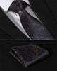 Navy Blue Brown Floral 3.4