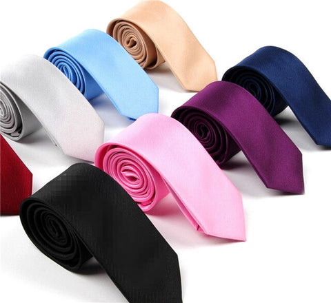 Hot Sale Casual Slim Tie Men's Solid Color Skinny Necktie Formal Wedding Party Ties For Men Clothing Accessories 20 Colors