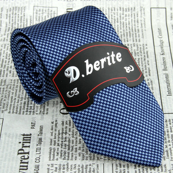 Navy Blue 3.15'' Width Silk Jacquard Woven Gentlemen Classic Man's Slim Tie Necktie JS19