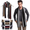 Winter designer scarf men striped cotton scarf shawl wrap knit cashmere bufandas Striped scarf with tassels