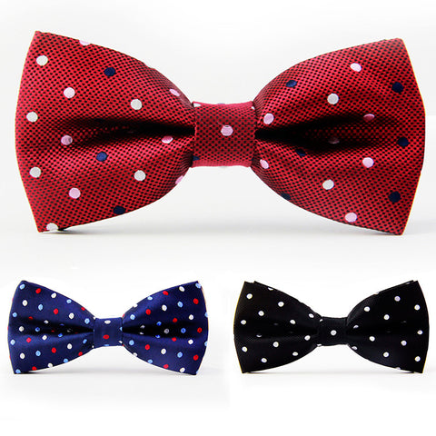 Polyester Men's Bow Tie Brand  Male Polka Dot Bowtie Necktie Business Wedding Neckties