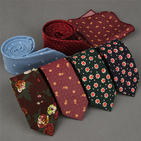 100% cotton skinny 6 cm floral necktie high fashion plaid ties for men slim cotton cravat neckties