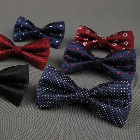 Polyester Men's Bow Tie Brand Classic Dot Solid Ties Bowtie Leisure Business Shirts Bowknot Bow Ties Cravats Accessories