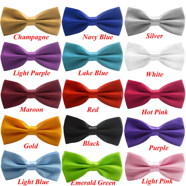 16 Colors Bow Tie For Men Classic Solid Mens Adjustable Tuxedo Wedding Necktie Ties